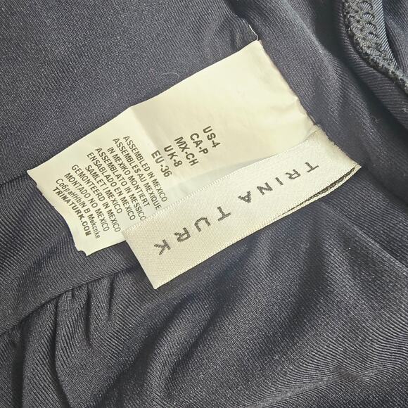 Trina Turk Black Wrap Front One-Piece Swimsuit Black 4 - Picture 3 of 4